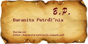 Barasits Petrónia névjegykártya
